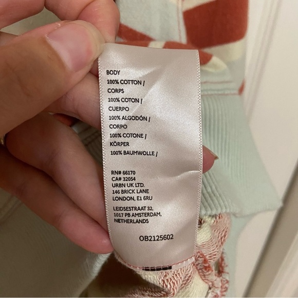 Free People Oversized Striped Pullover Sweatshirt Sweater Size Medium - Picture 5 of 7